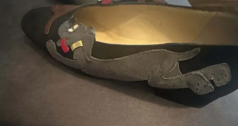 Zalo Vintage Suede Leather Animal Applique Ballet Flats - Picture 5 of 6